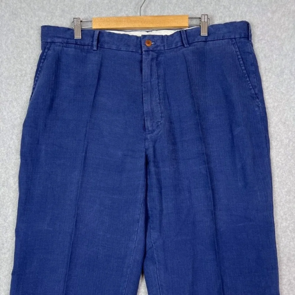 Vintage Polo Ralph Lauren Pants Mens 40x32 (Actual 40x27.5) Linen Silk Pleated